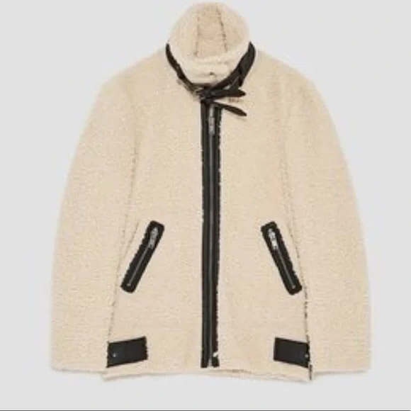 ❌SOLD❌Zara | Teddy And Faux Leather Zipper Jacket - Picture 12 of 13